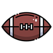 This is an icon of a brown and white american football